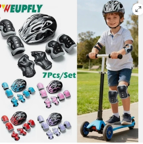 Kids bike helmet knee elbow - kids,