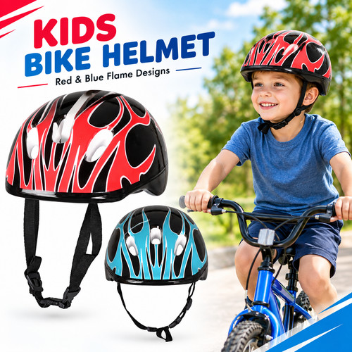 Kids bike helmet - bike, flame