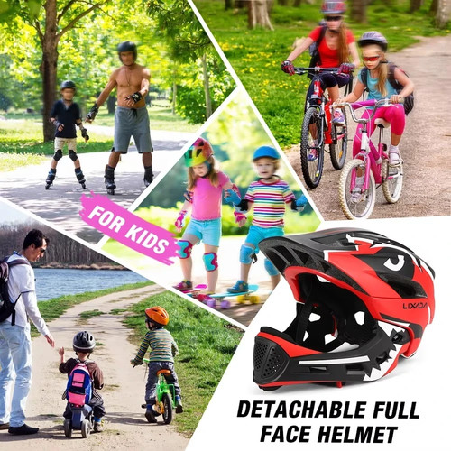 Kids detachable full face - detachable, bike